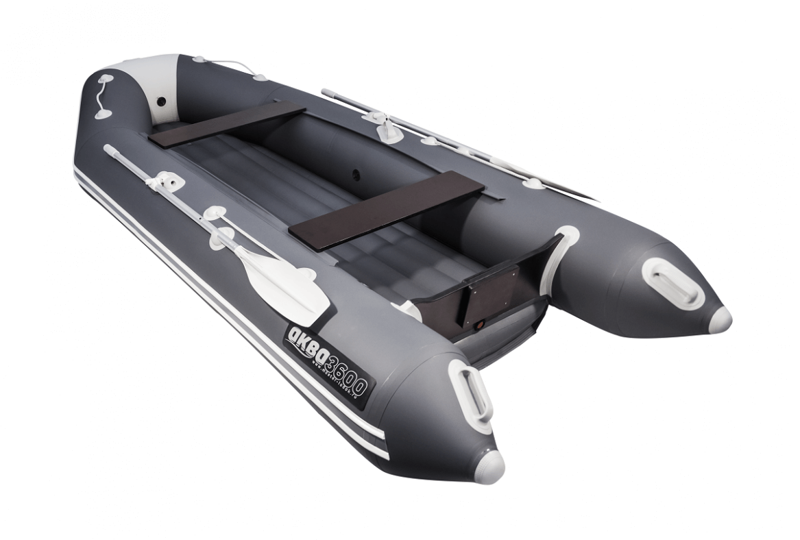 Лодка из ПВХ "АКВА-3600 НДНД" графит со светло серым