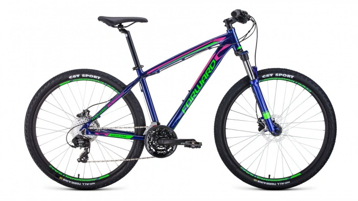 Велосипед 27,5" х 15"алюм 24-ск Forward NEXT 2.0 disc хард. зеленый/бежевый