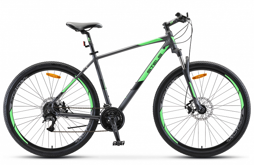 Велосипед 29" х 18,5"алюм 24-ск Stels Navigator-920 MD антрацитовый/зеленый